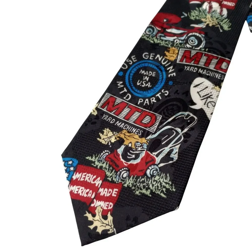 All-American Sportswear MTD Yard Machines Silk Tie Novelty Lawn Mower USA